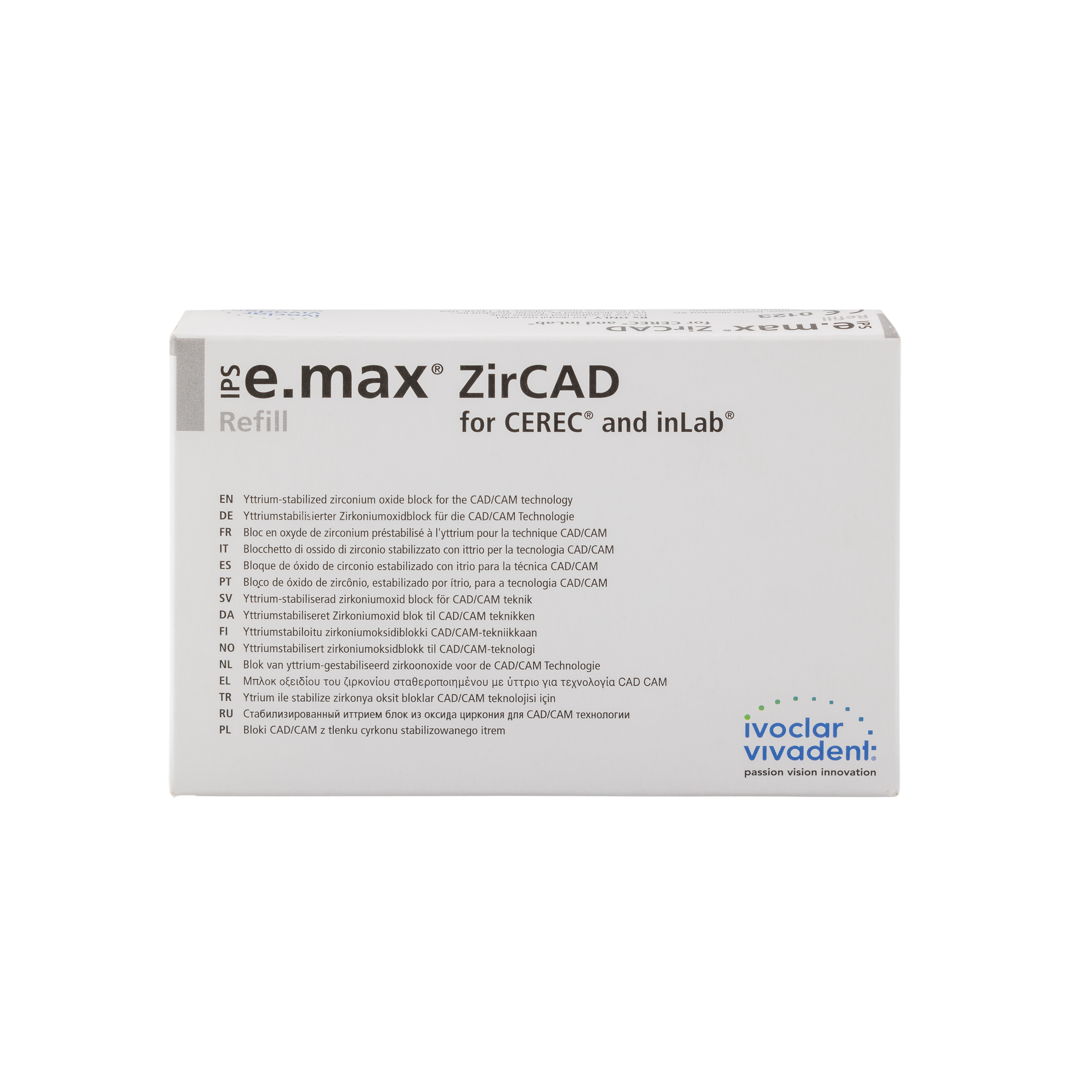 IPS e.max ZirCAD CEREC/inLab (MT) Medium Translucency Multi BL1 C17 5pk