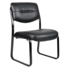 LeatherPlus Guest Chair Antimicrobial Vinyl Black Ea