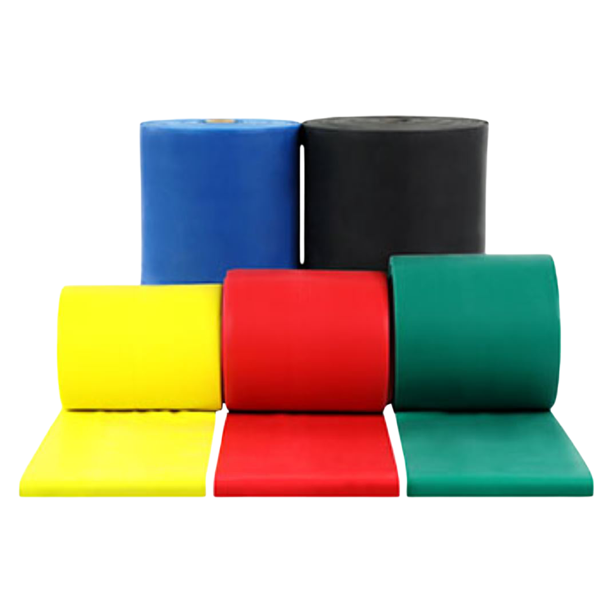 CanDo Exercise Band 50ydx5" Yellow/Red/Green/Blue/Black X-Light to X-Heavy