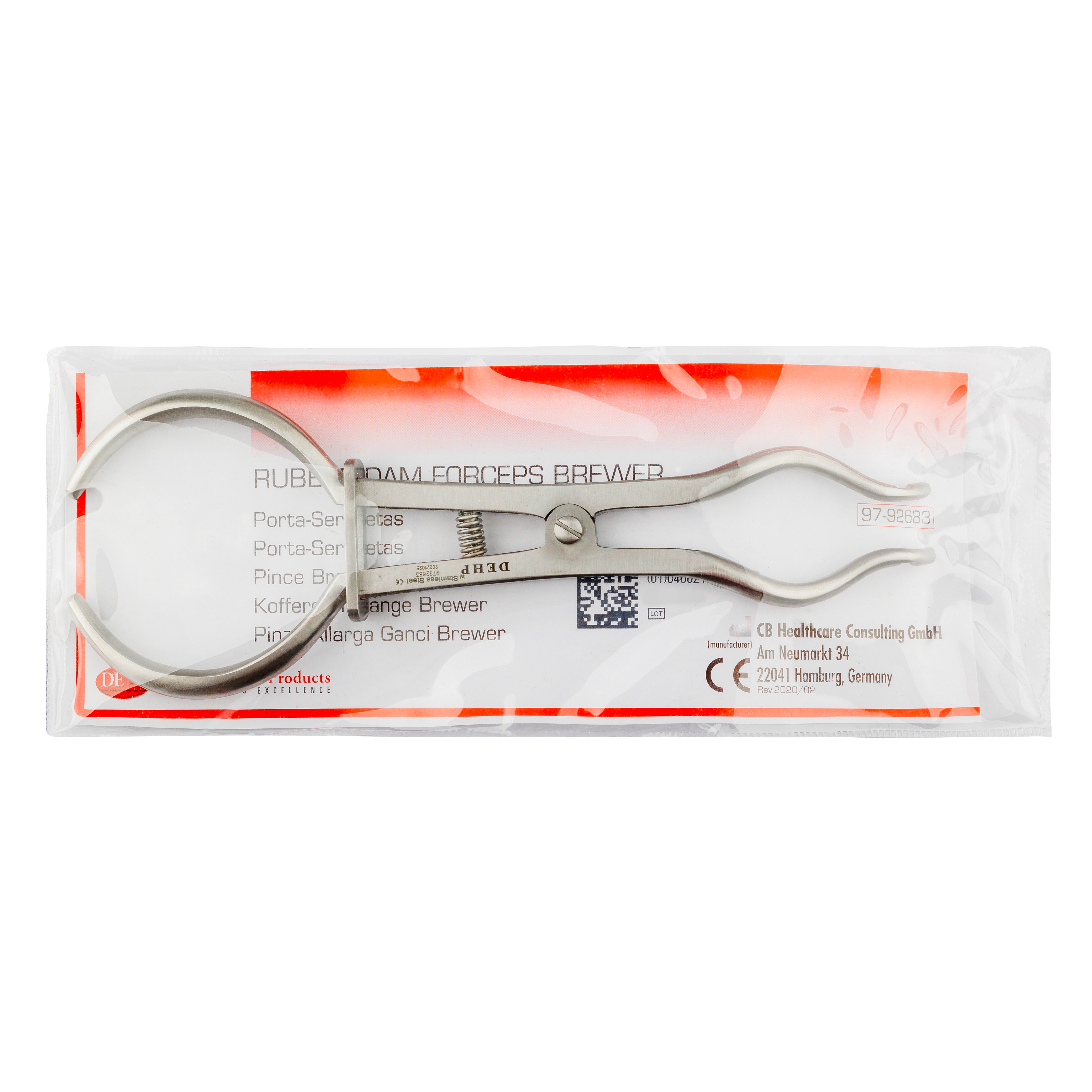 DEHP Brewer Style Rubber Dam Clamp Forceps