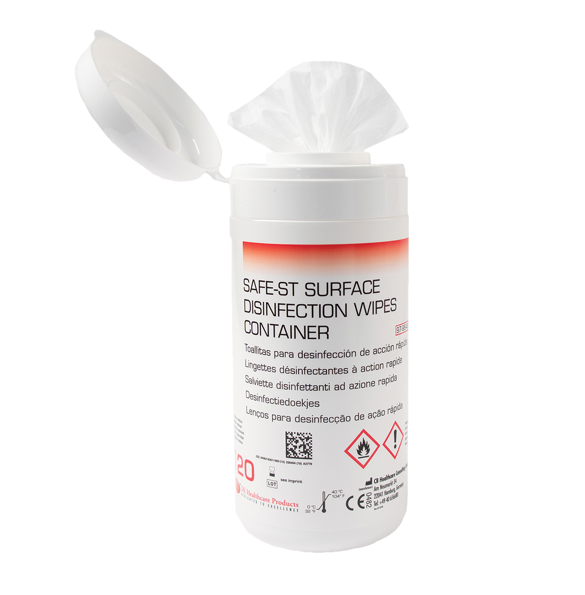 DEHP Safe-ST Plus Surface Alcohol Wipes Tub 120pk IIA