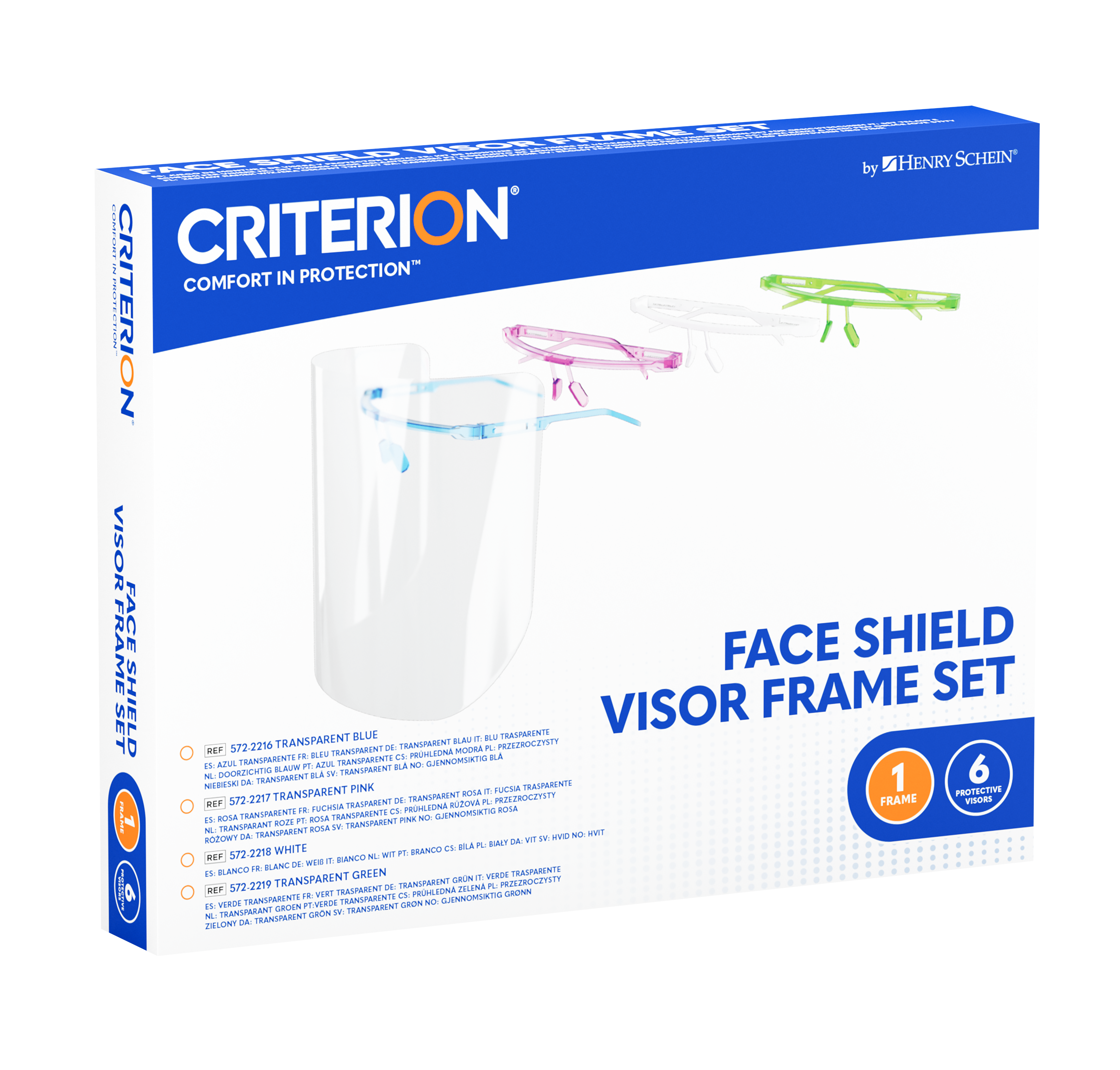 Criterion Face Shield Visor Frame White + 6 Visors