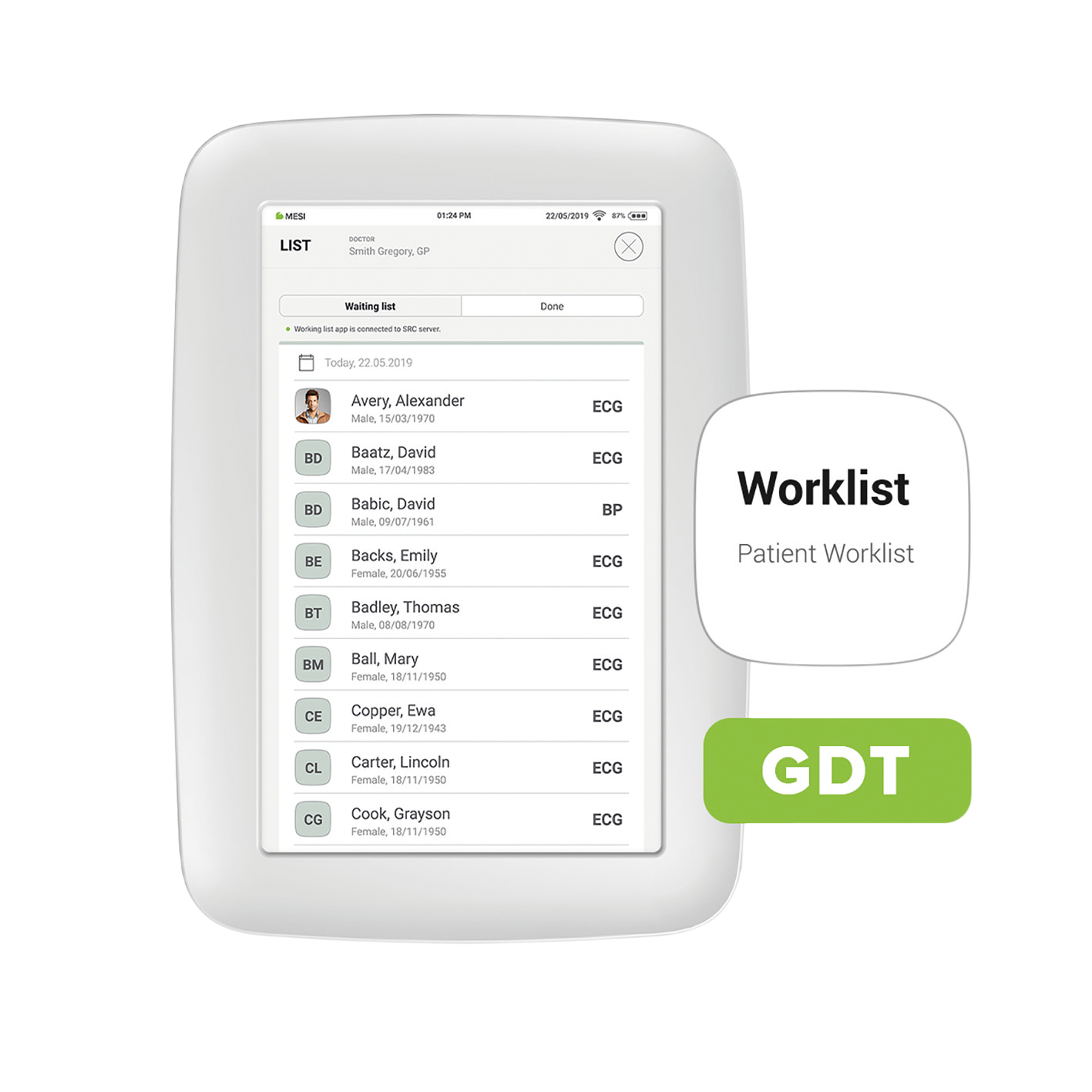 Worklist App Mesi UK Ltd Patient Worklist Application for Gdt Protocol ECG54602 ...
