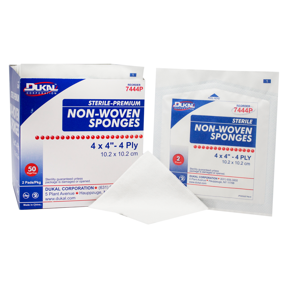 Premium Rayon/Polyester Blend Non-Woven Sponge 4x4" 4 Ply Sterile LF