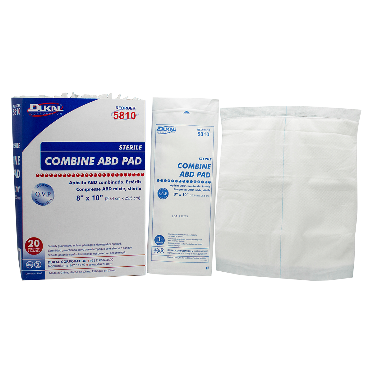 Cellulose ABD Combine Pad 8x10" Sterile Not Made With Natural Rubber Latex