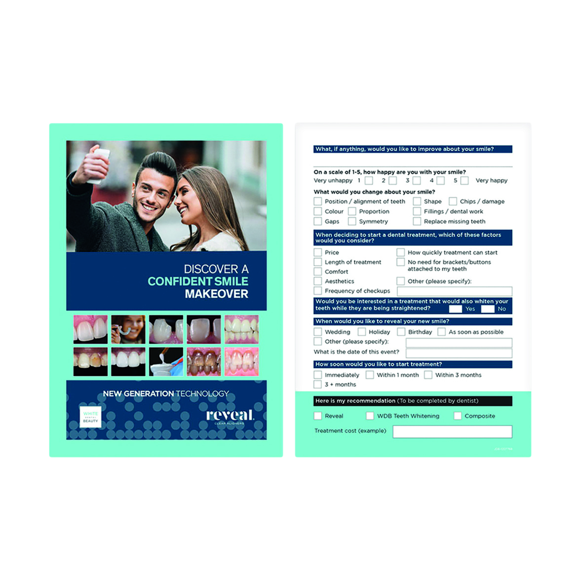 Confident Smile Makeover Questionnaire pad