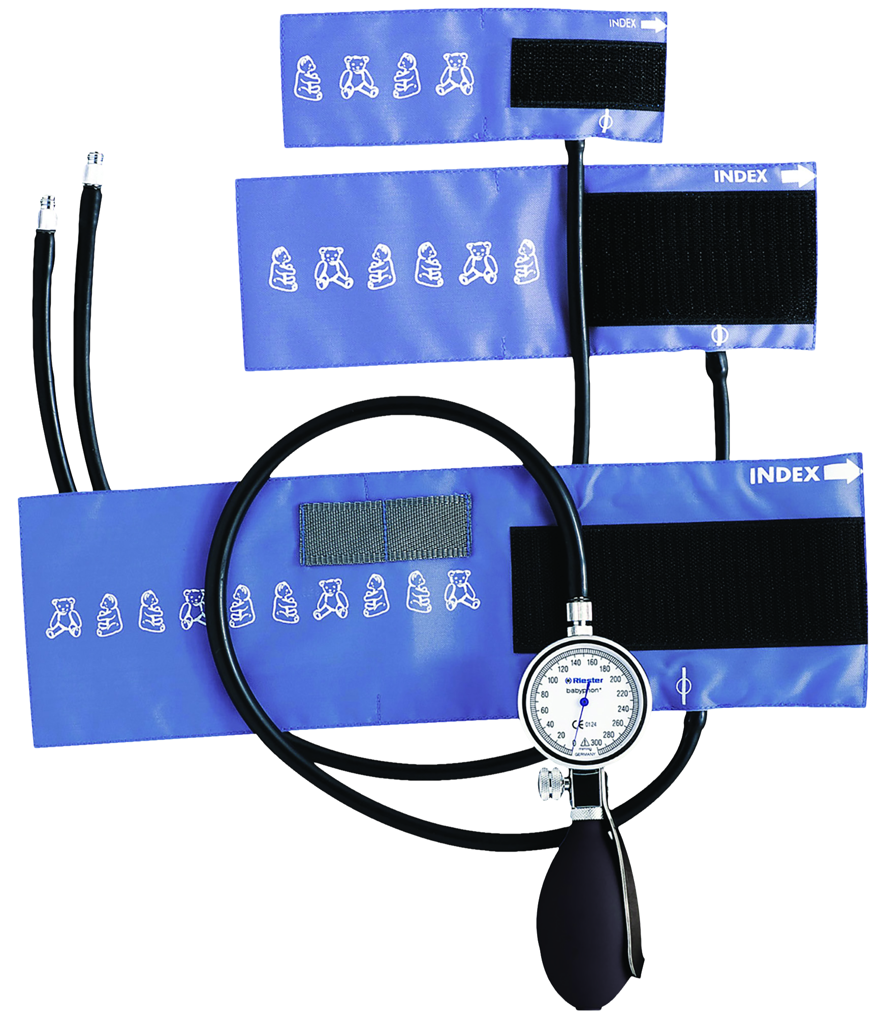 Babyphon Sphygmomanometer with 3 Velcro Cuffs