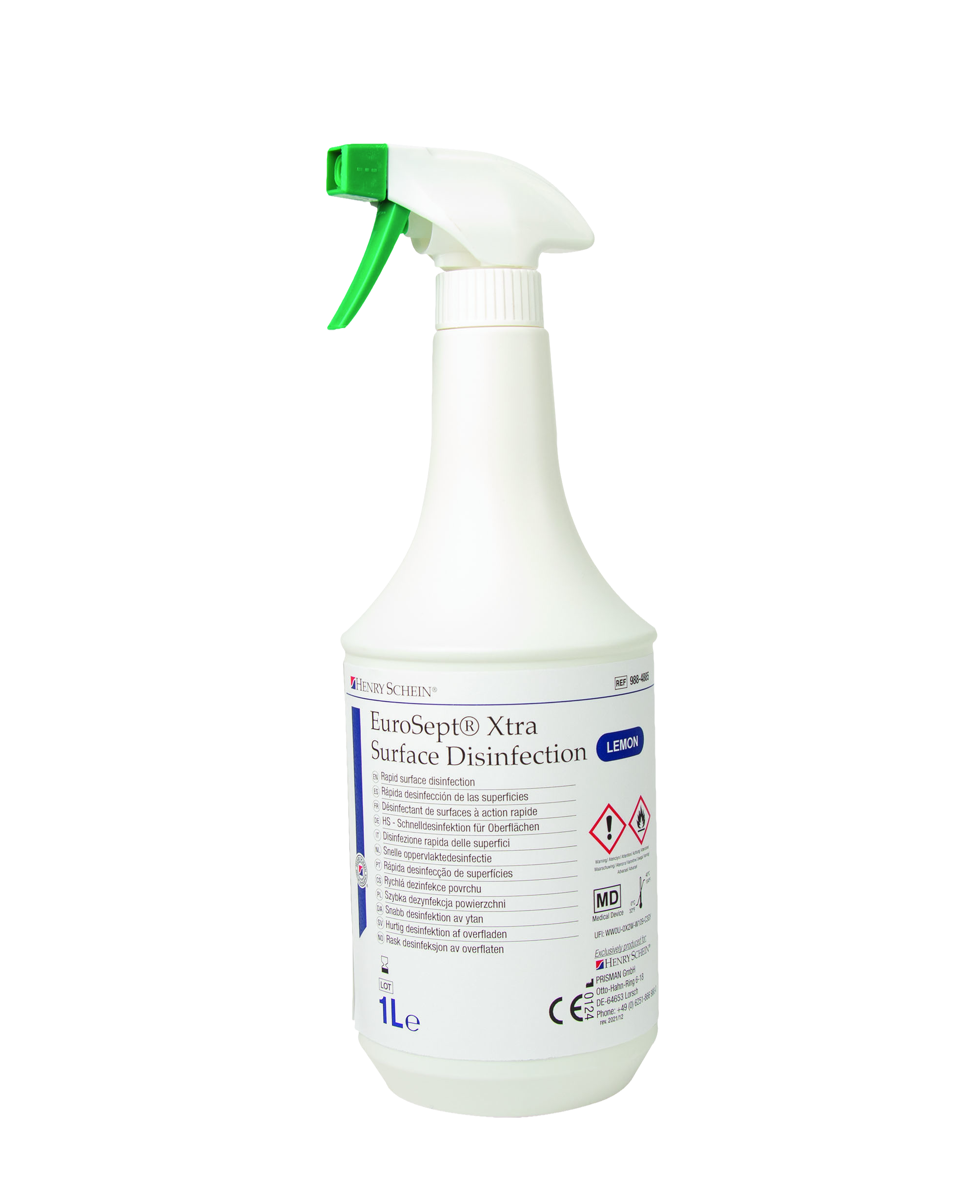 HS Eurosept Xtra Surf Disinfection Lemon Spray 1L