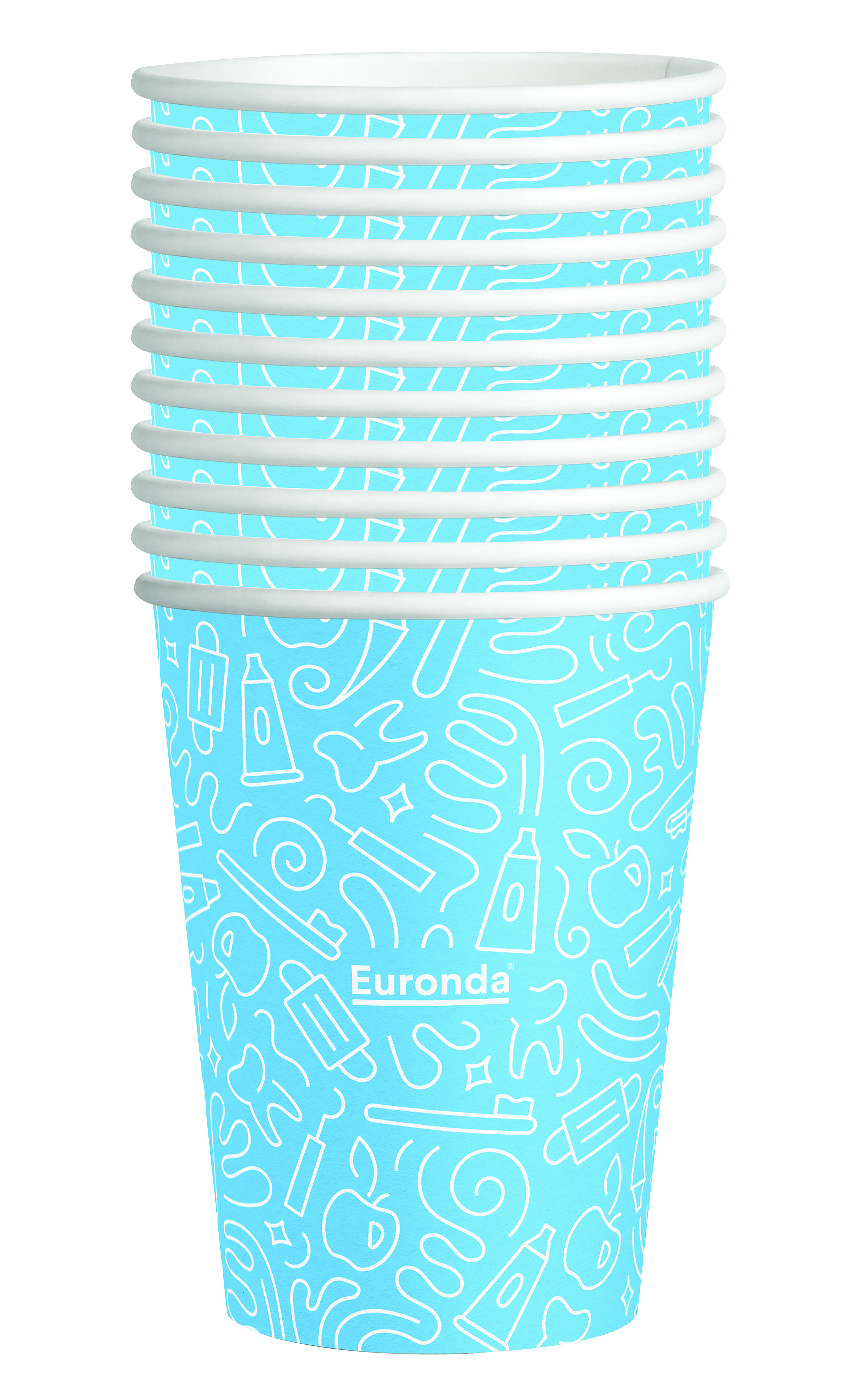 Monoart Graffiti Paper Cups Light Blue 1000pk