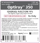 Optiray 350 Injection 74% Power Injector Syringe 125mL 20/Package