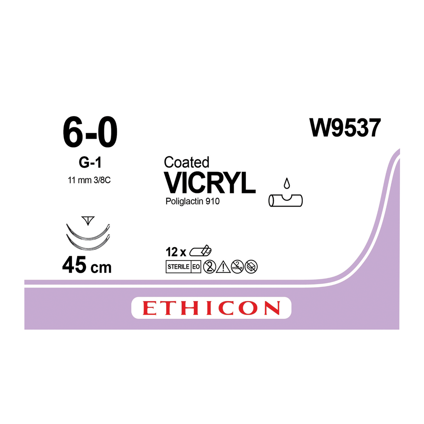 VICRYL 45cm 60 38C G1 Prime MPoint 11mm 12pk