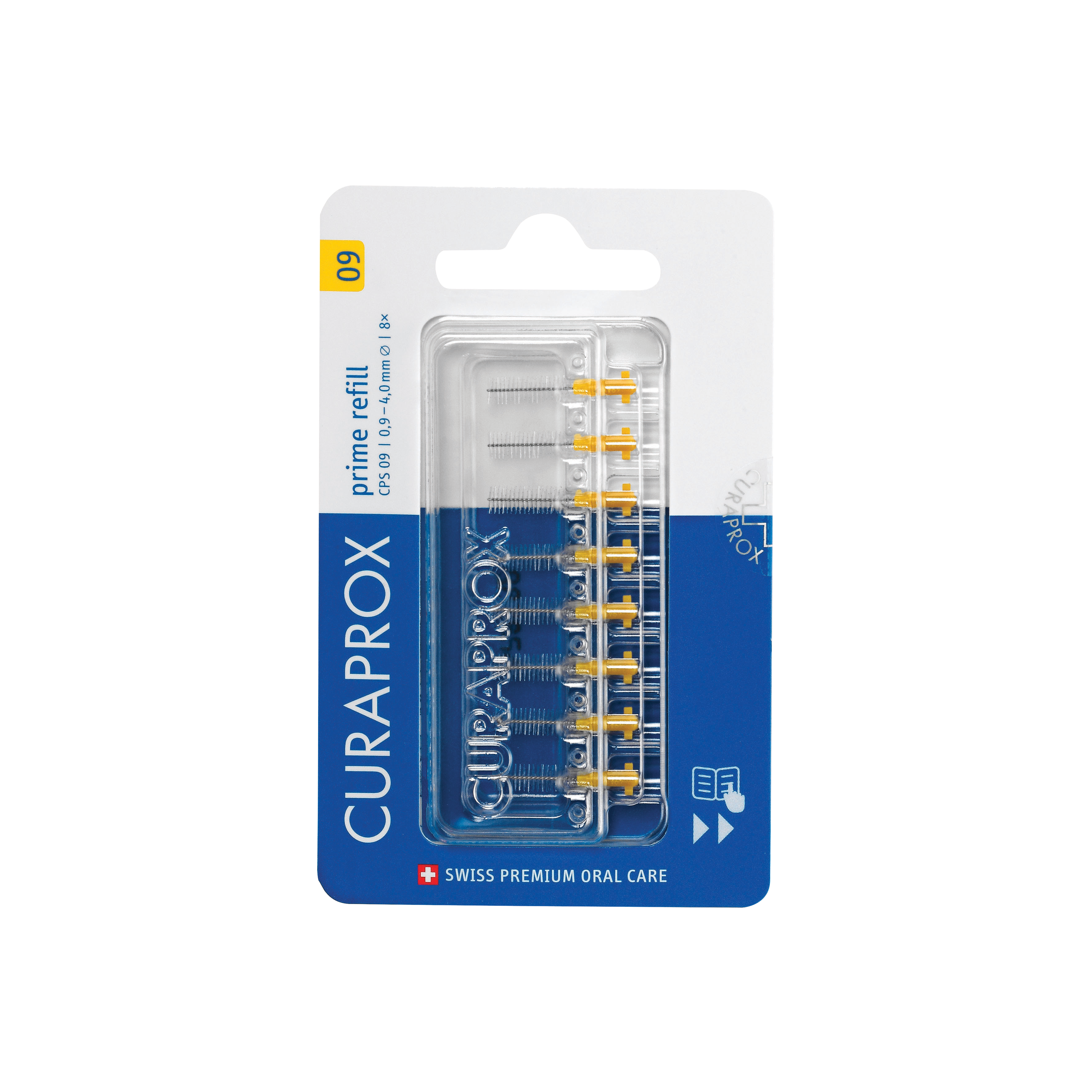 Curaprox Prime Interdental Brush Refill CPS 09 Yellow 0.9-4mm 8pk