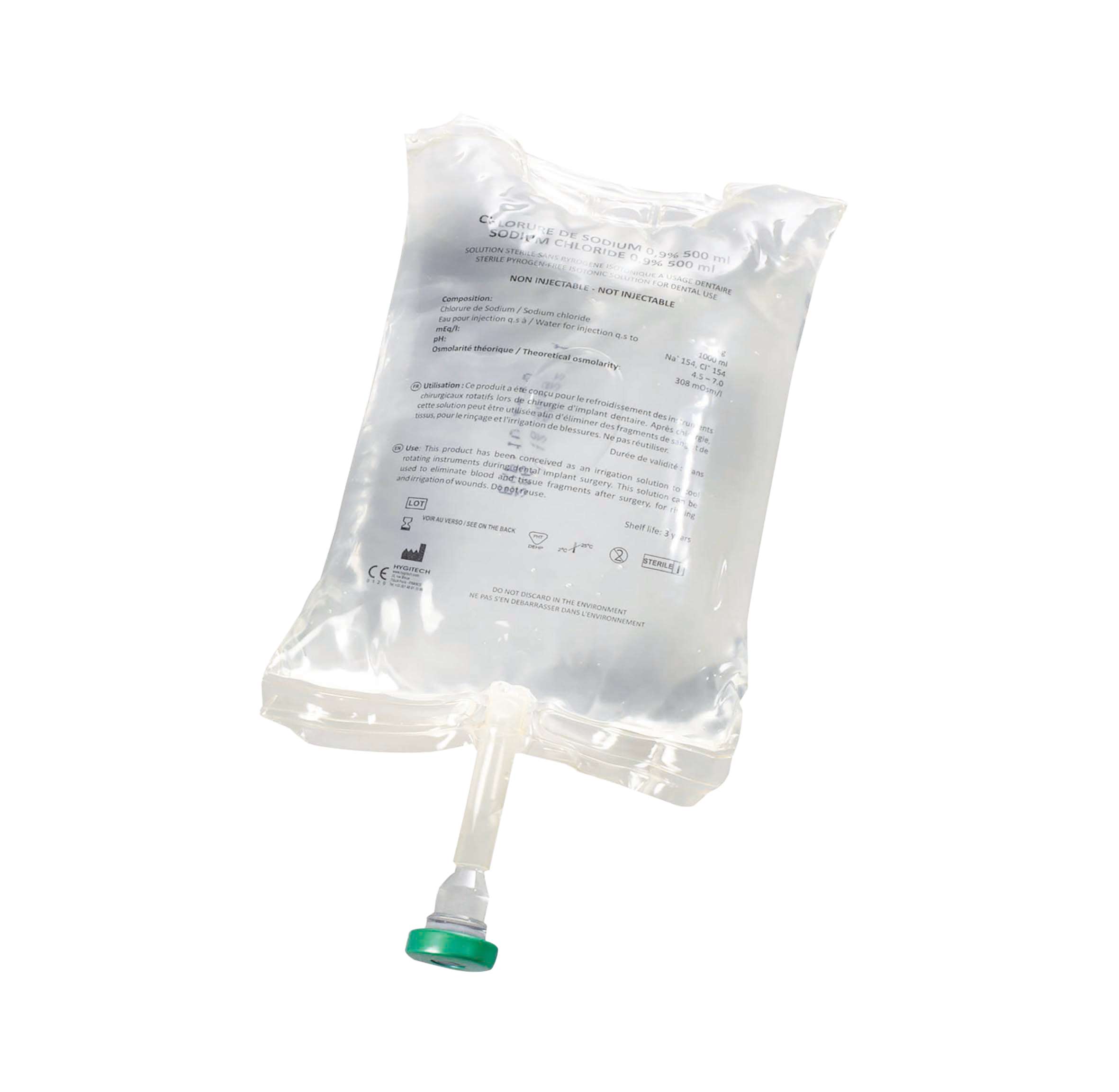Saline Sodium Chloride 0.9% Water Pouch 500ml