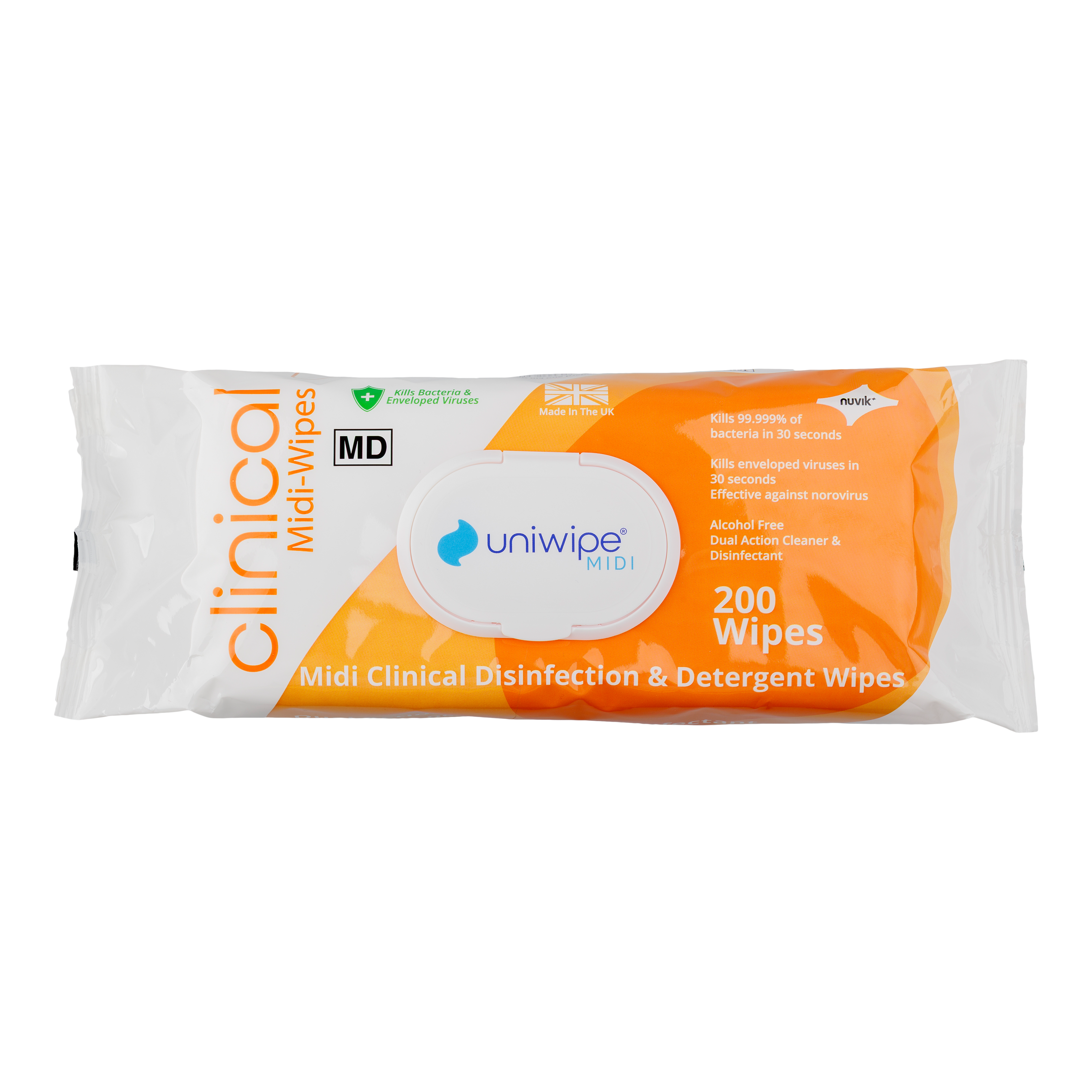Uniwipe Clinical 2-in-1 Wipe 200pk