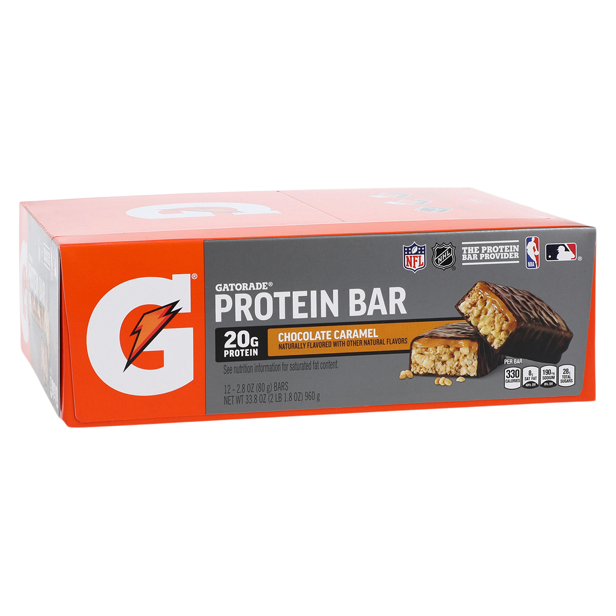 Gatorade Food/ Drink Bar Whey Protein Chocolate Caramel Bag-In-Box 12/Ca