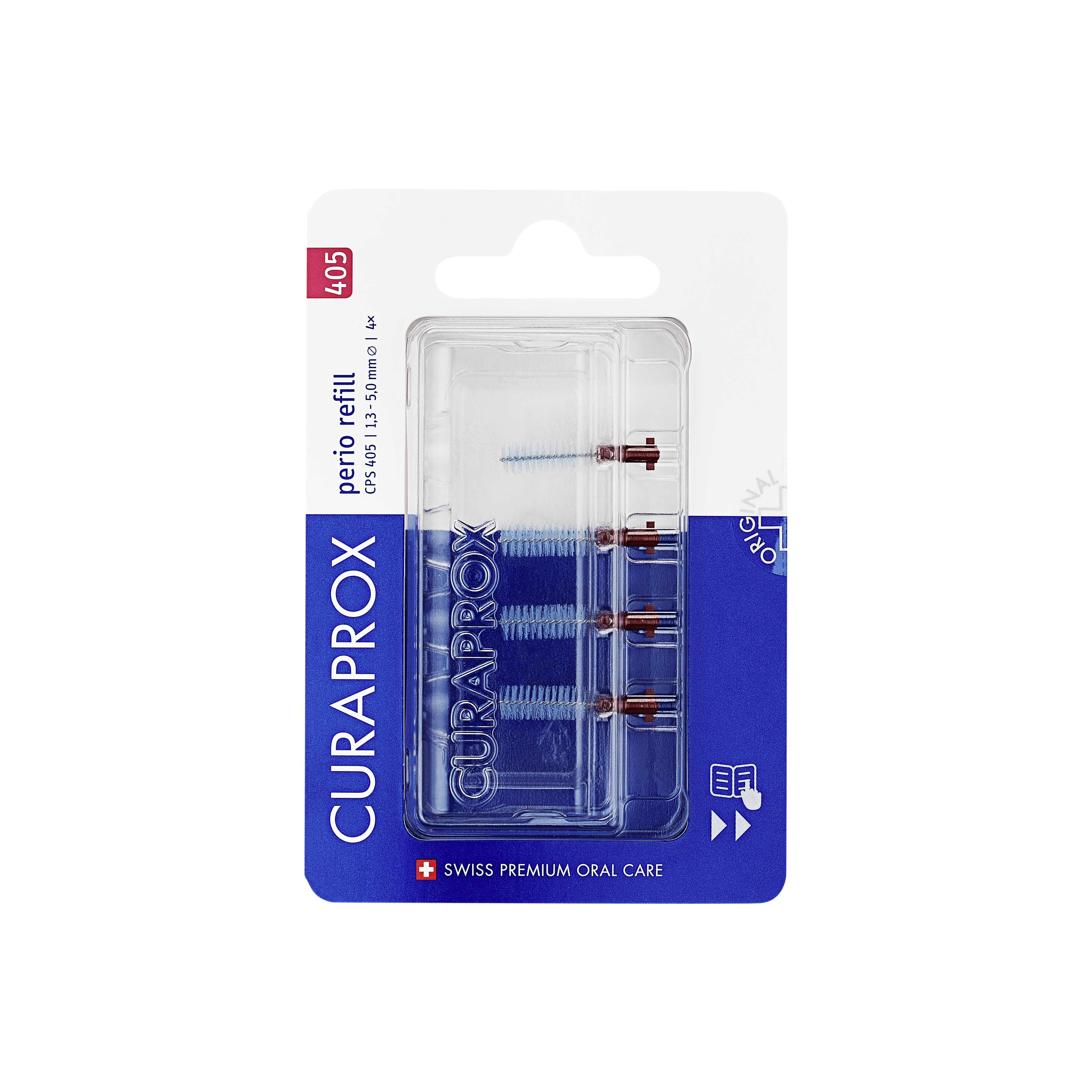 Curaprox Perio Interdental Brush Refill CPS 405 Cherry Red 1.3-5mm 4pk