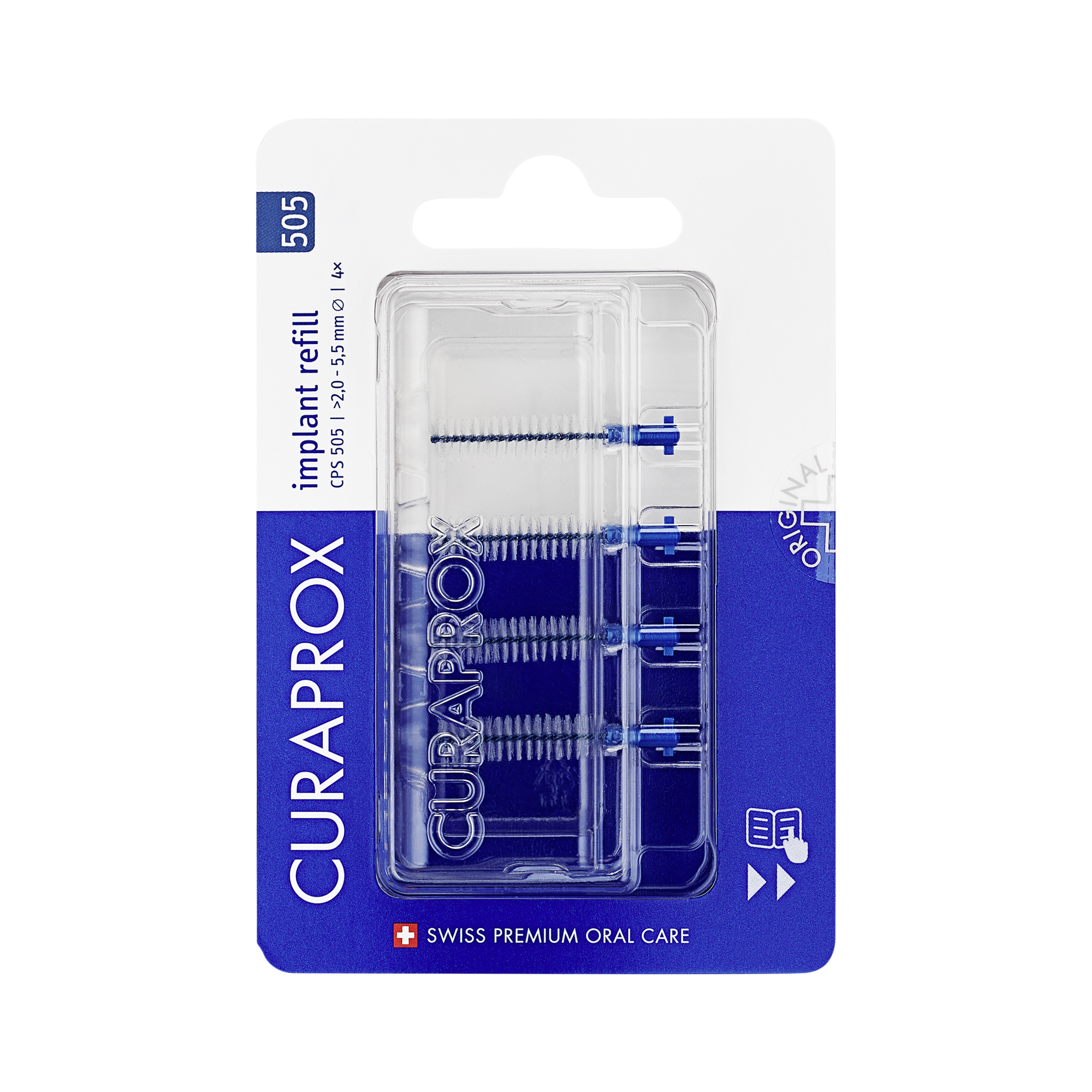 Curaprox Implant Soft Interdental Brush CPS 505 Refill Blue 2.0-5.5mm 4pk