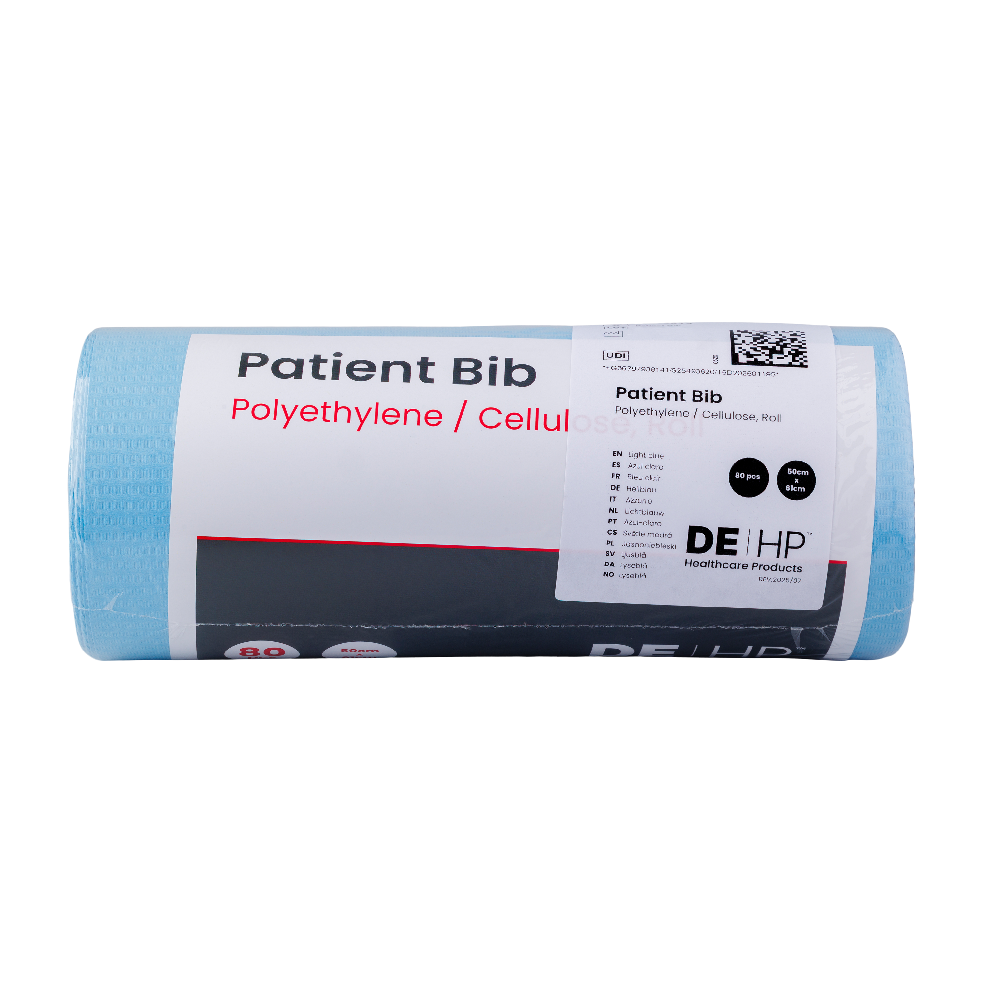 DEHP Apron PE/Paper Blue 50 x 61cm Roll 80pk