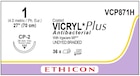 Vicryl Plus Suture 1 27" Triclosan/Polyglactin 910 Braid CP-2 Undyed 36/Bx