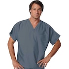 Scrub Shirt 1 Pocket X-Long Cap Short Sleeves X-Small Pewter Unisex Ea