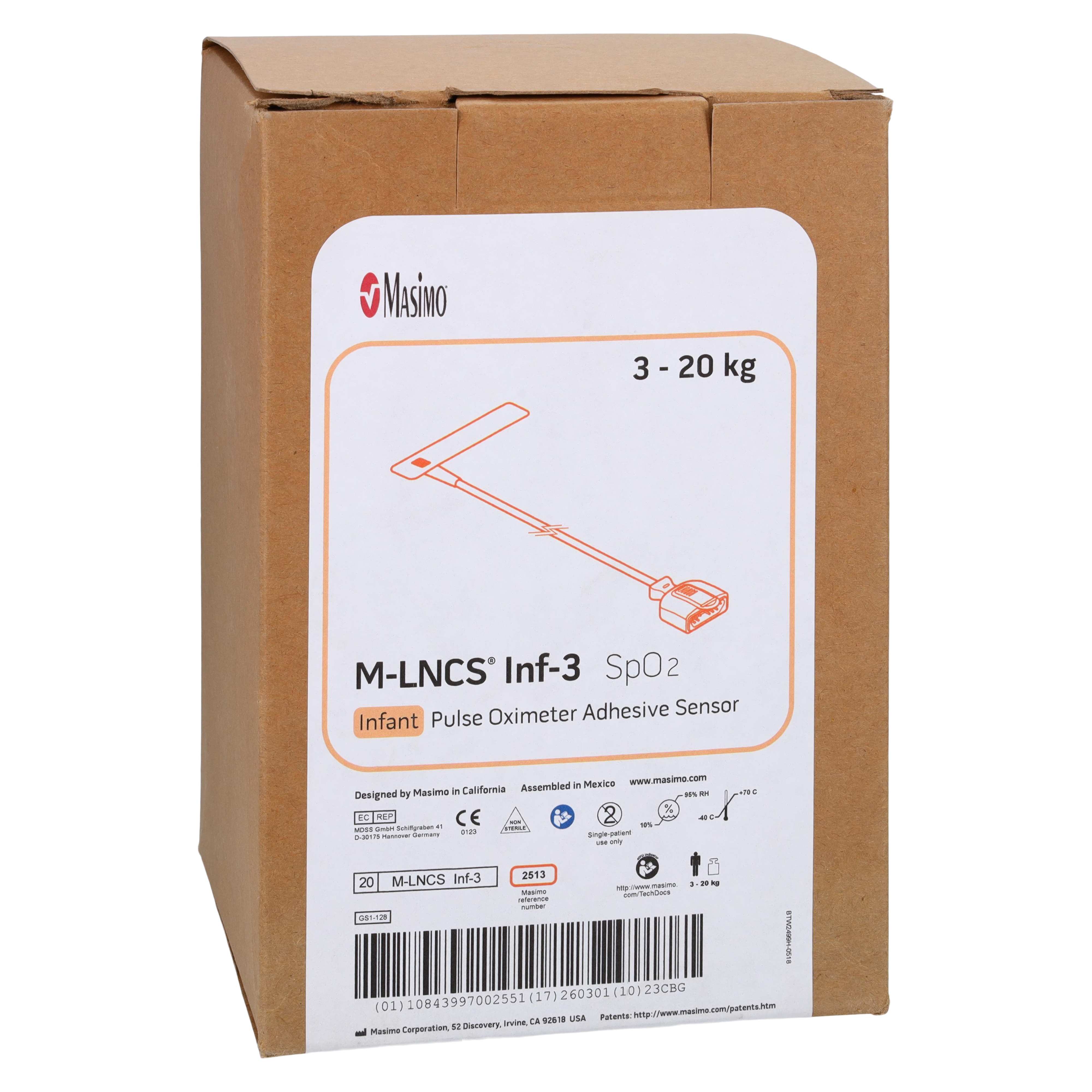 M-LNCS SpO2 Pulse Oximeter Sensor Infant 20/Bx