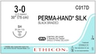 Perma-Hand Suture 3-0 30" Silk Braid SH Black 12/Bx