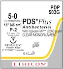PDS Plus Suture 5-0 1x18" Triclosan/Polydioxanone Monofilament P-2 Undyed 12/Bx