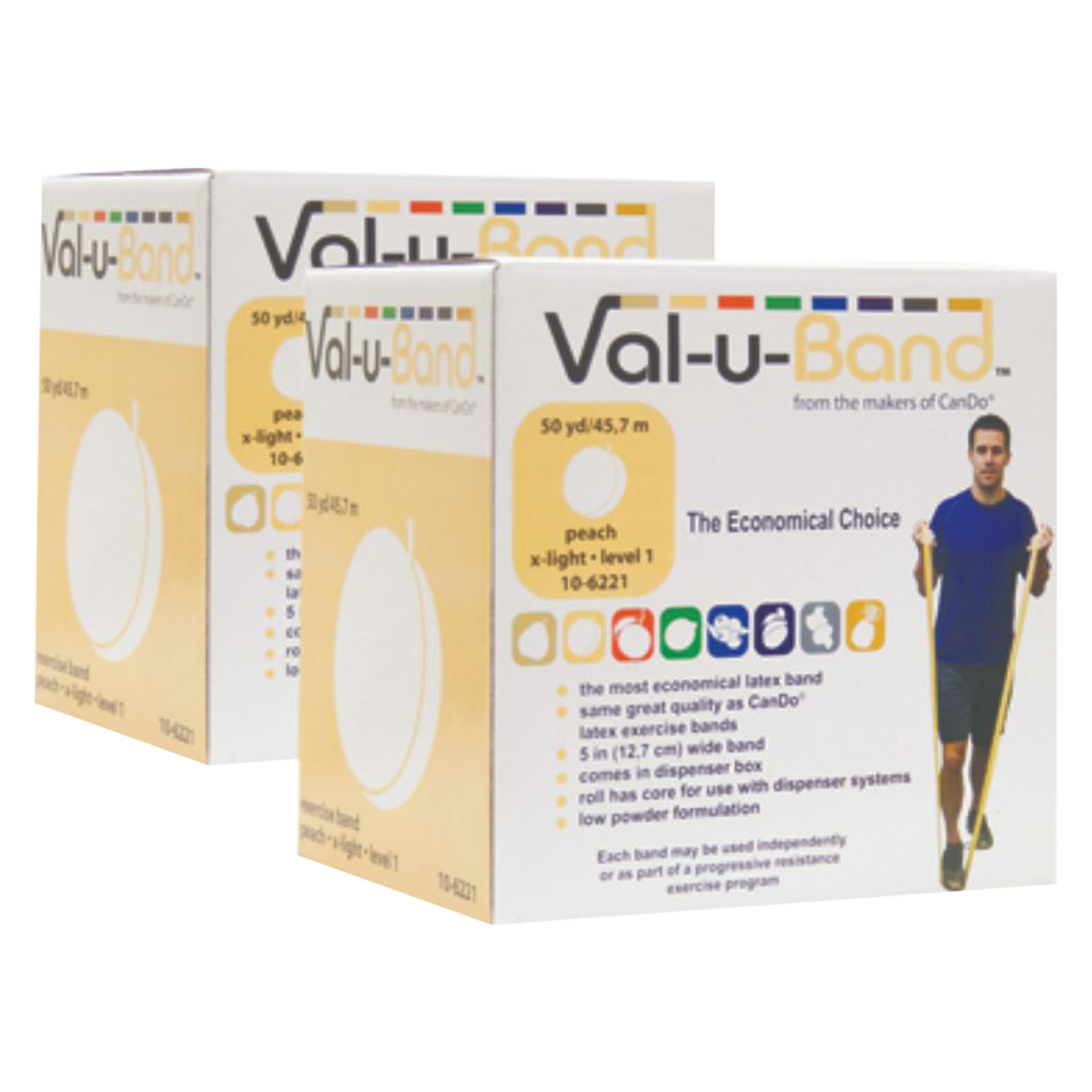 Val-u-Band Exercise Band 50ydx5" Peach Level 1/7