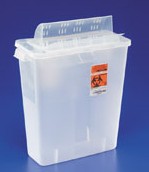 SharpSafety Sharps Container 3gal Trans Rd 6x13.75x16.25" Ld Hrzntl Drp PP Ea