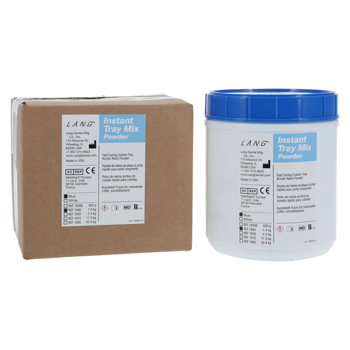 Lang Custom Tray Material Instant Mix Self Cure Blue Ea