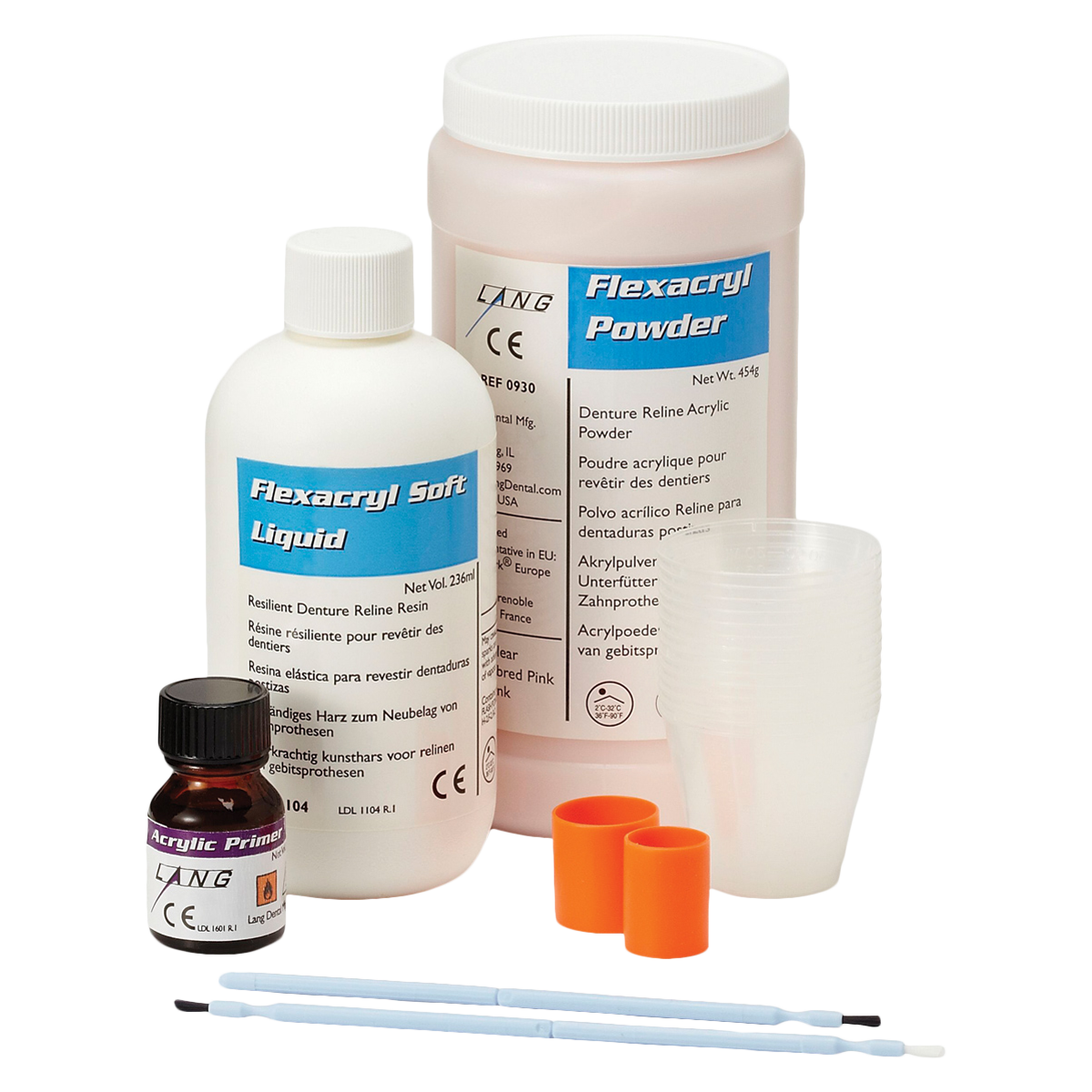 Flexacryl Soft Liner Reline Material Pink EA