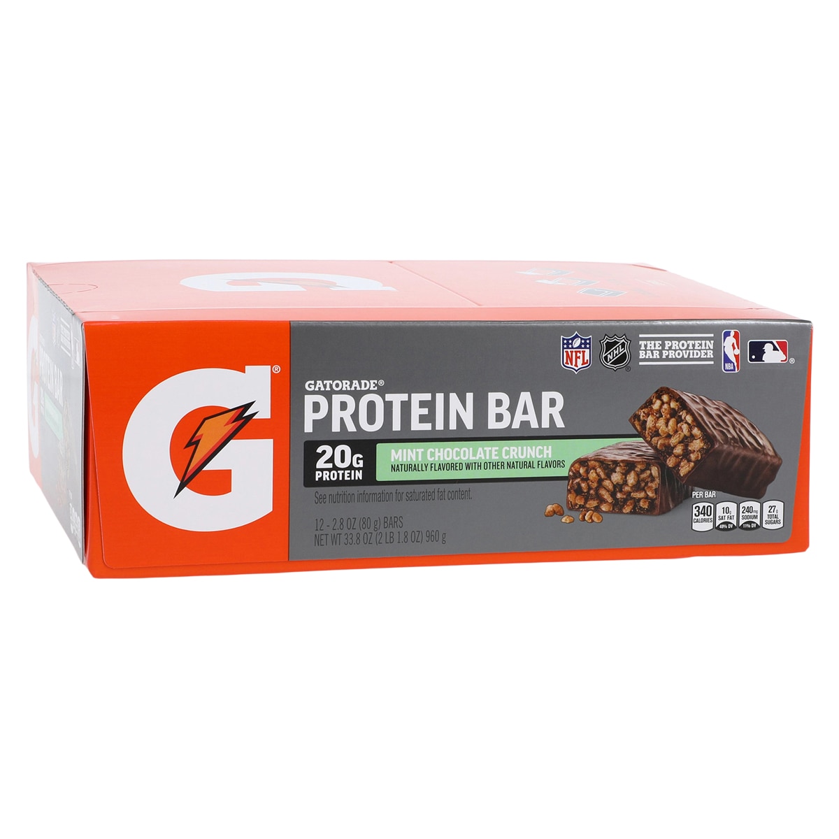 Gatorade Protein Bar Whey Protein Chocolate Mint Bag-In-Box 12/Ca