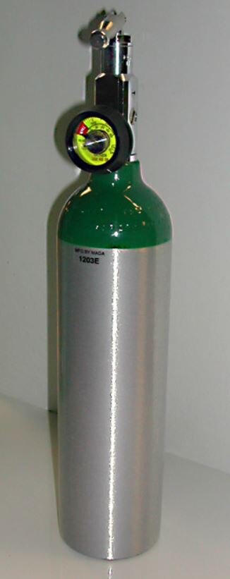 MadaValve M6 Oxygen Cylinder Empty 165L