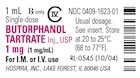 Butorphanol Tartrate Injection 1mg/mL SDV 1mL 10/Package