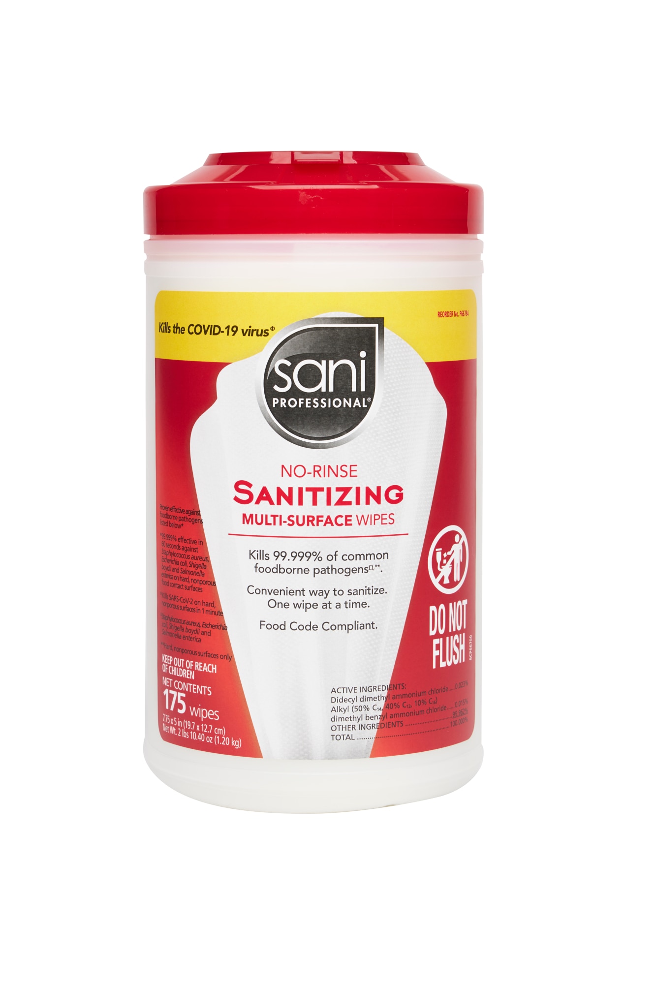 Sani-Wipe Sanitizing Wipes 175 / Tub 6/Ca