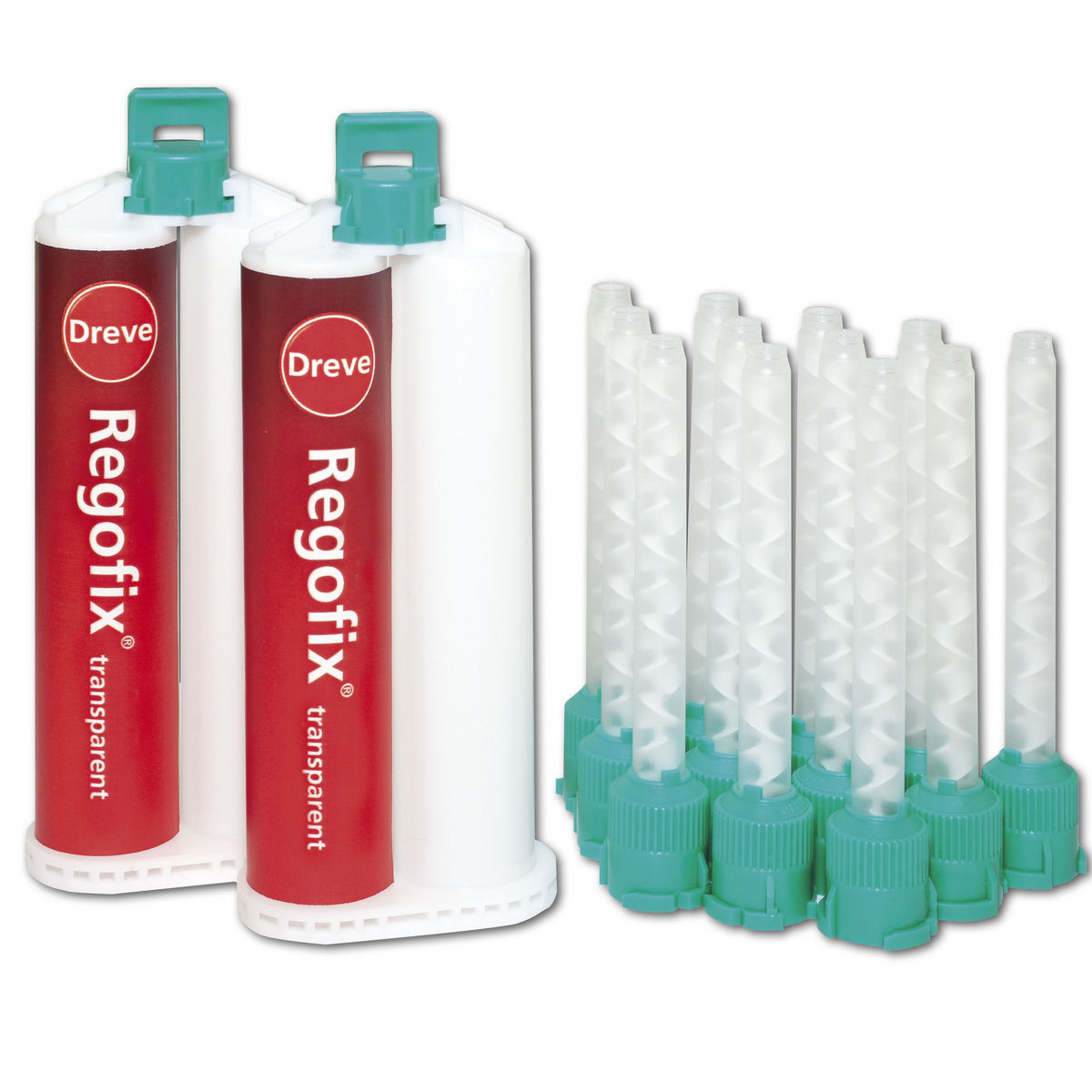 Regofix transparant - 2 x 50 ml en 12 mengtips groen