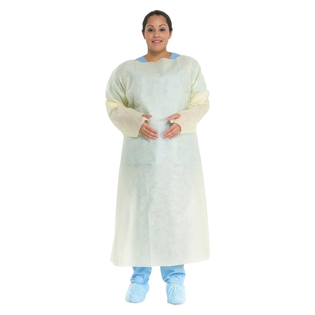 Isolation Gown AAMI Level 2 SMS Fabric Large Yellow 100/Ca