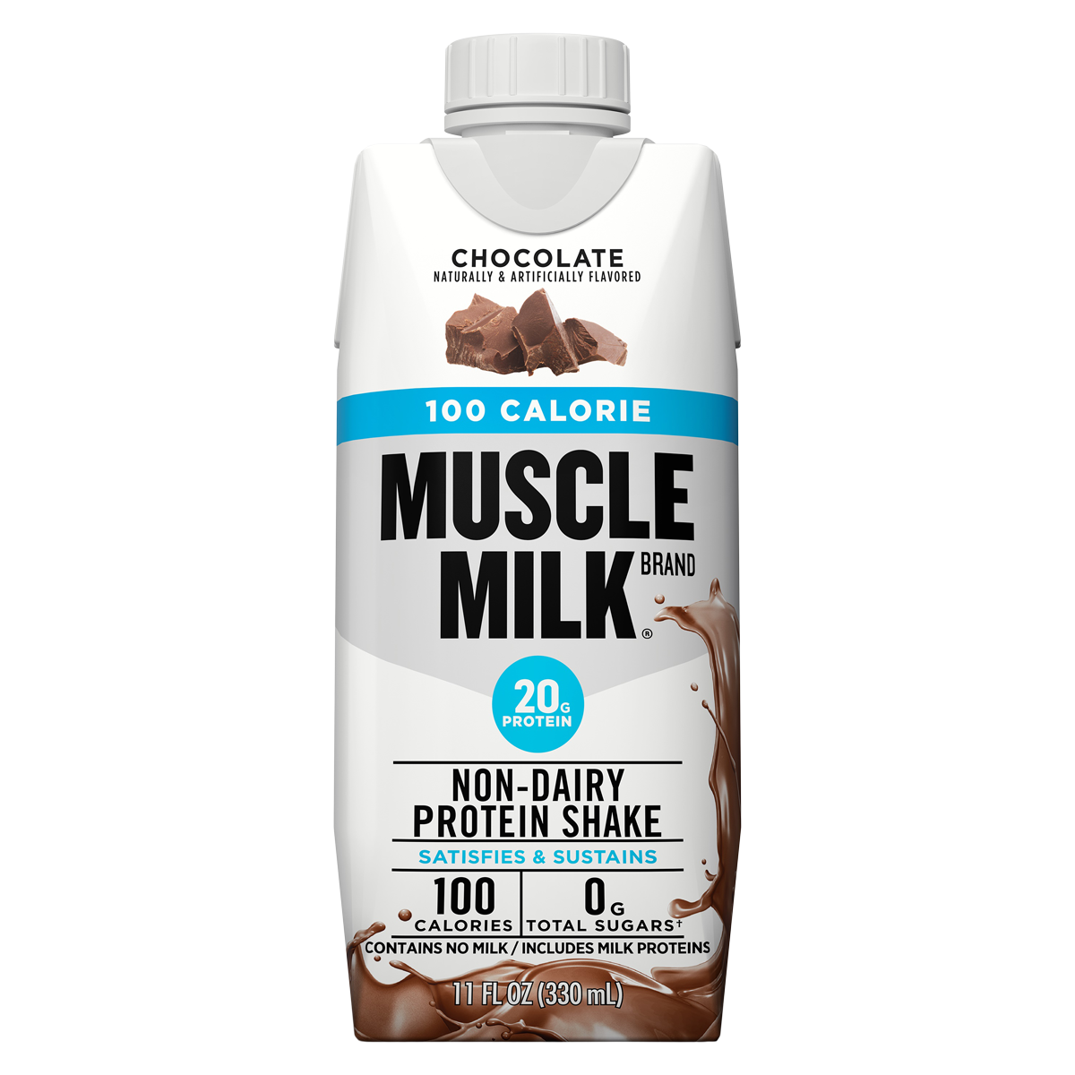 Muscle Milk Protein Shake 100 Calorie Chocolate 11oz Bottle 12/Ca