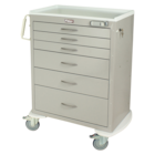M-Series Medical Cart 22x36.75x43.75" 5" Caster (6) Drawer Elctrnc Psh Btn Lk