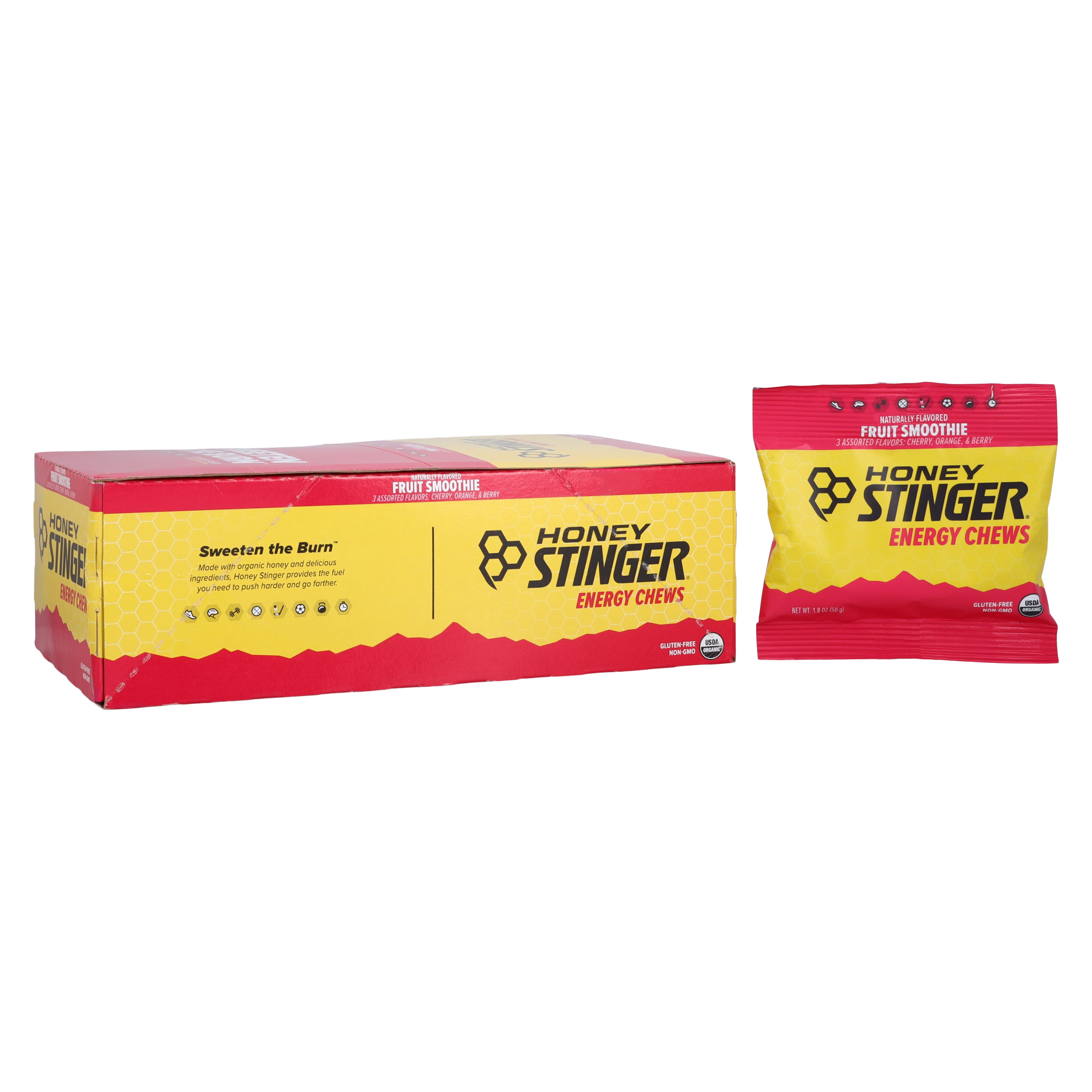 Honey Stinger Energy Chews Organic Fruit Smoothie 1.08oz Bag 12/Bx