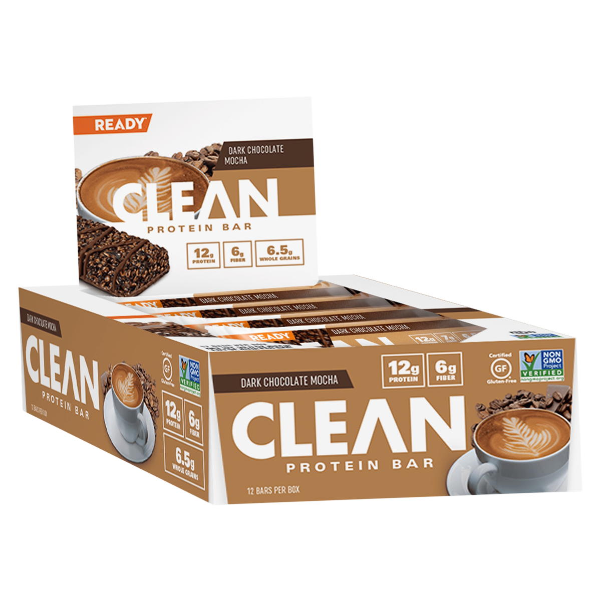 Ready Clean Protein Bar Dark Chocolate Mocha 1.83oz Individually Wrapped 144/Ca