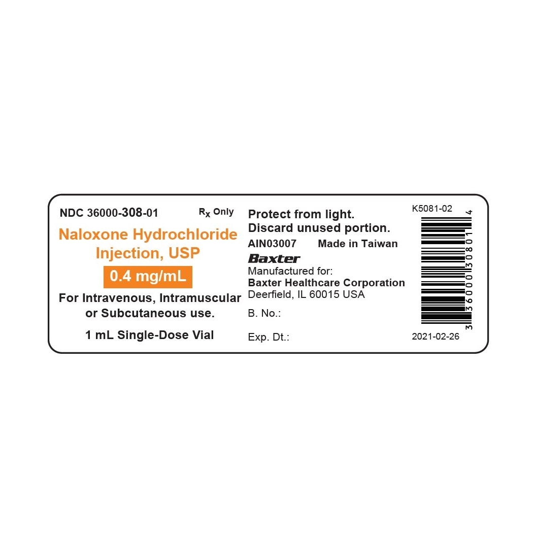 Naloxone HCl Injection 0.4mg/mL SDV 1mL 10/Package