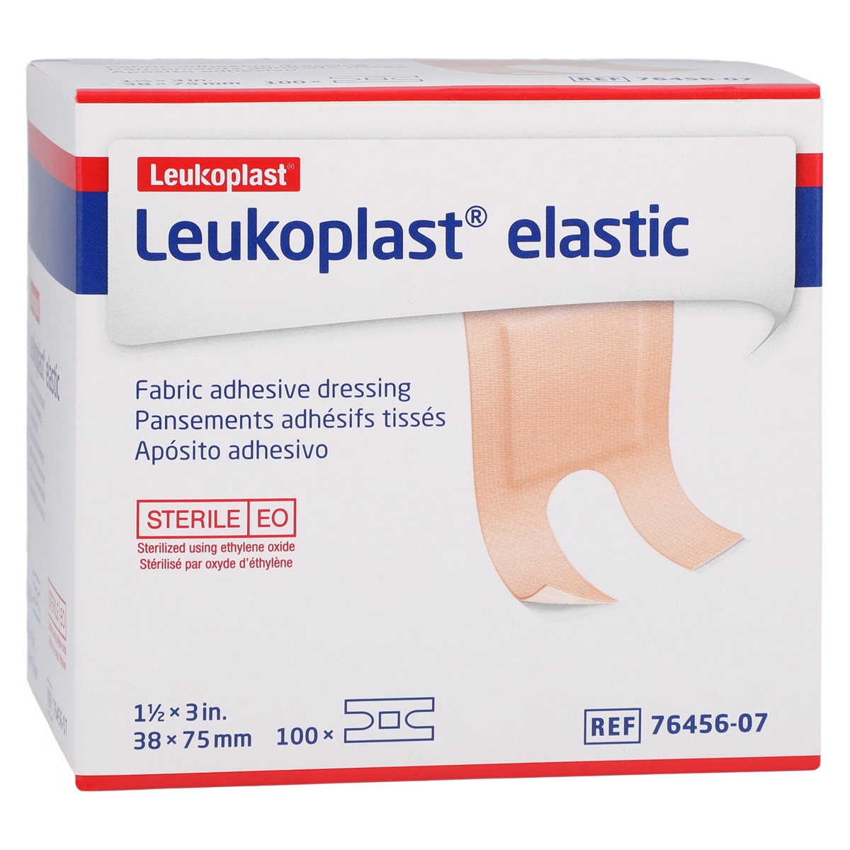 Leukoplast Adhesive Bandage Elastic/Fabric 1.5x3" Tan Sterile 100/Bx