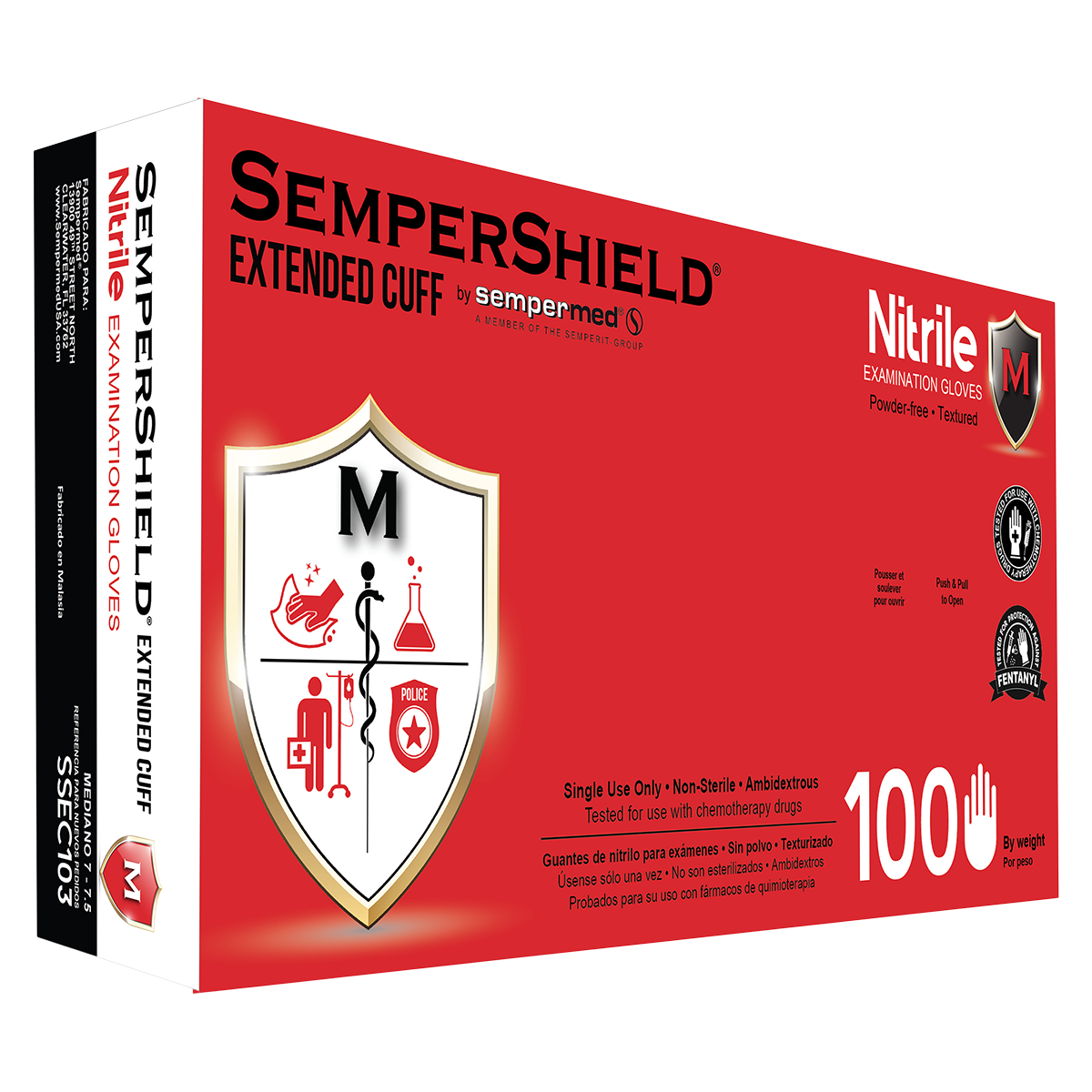 force+ Nitrile Exam Gloves Small Blue Non-Sterile 100/Bx