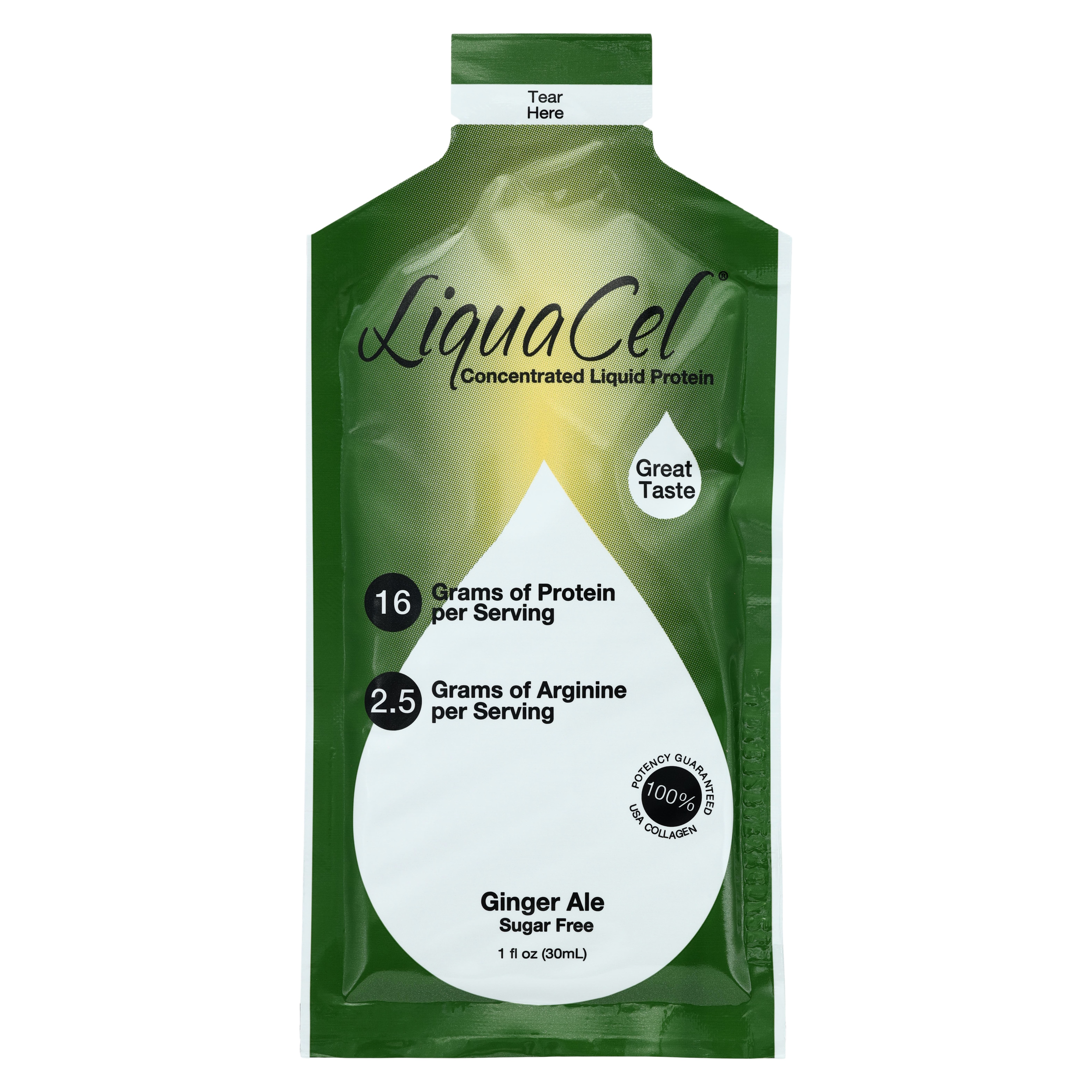 LiquaCel Supplement Drink Mix Ginger Ale 1oz Packet 100/Ca