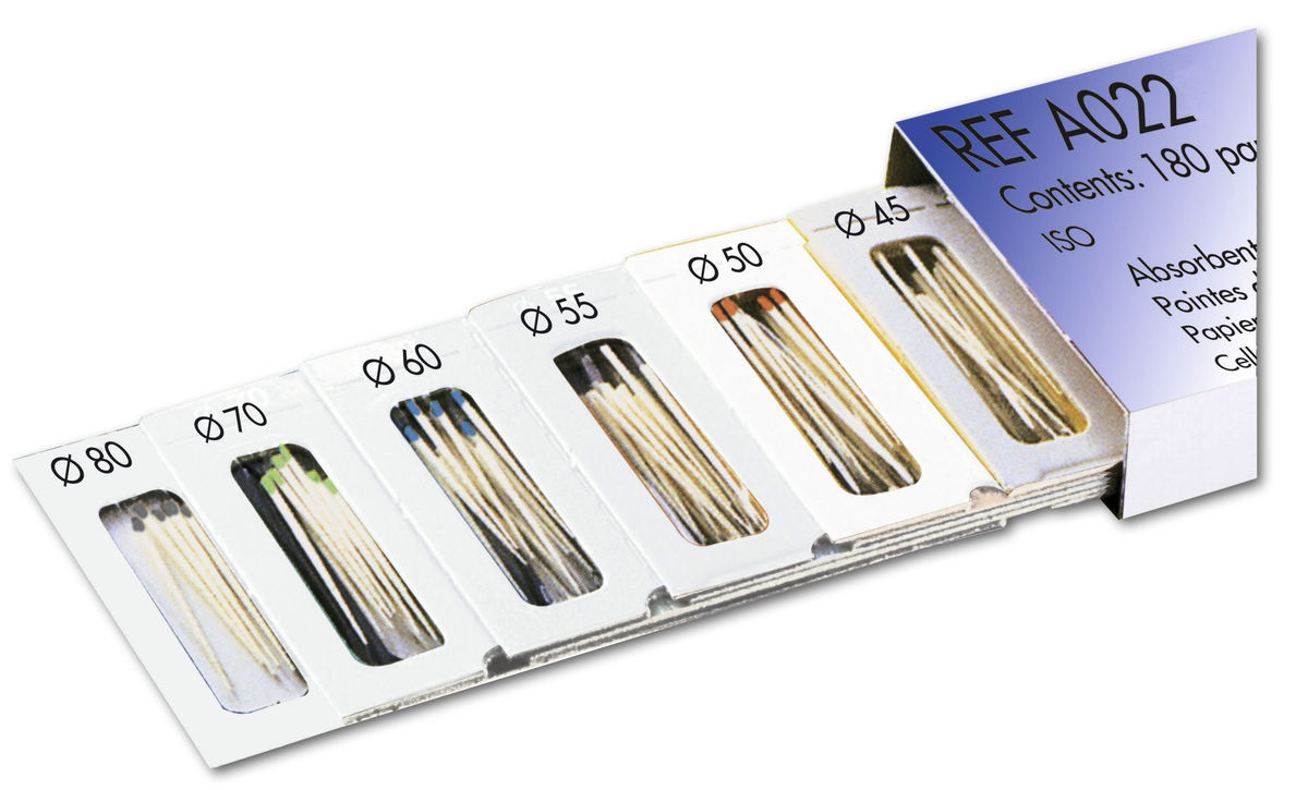 Paperpoints Taper .02 22T - steriel verpakt - ISO 35, steriel verpakt - 180 stuks