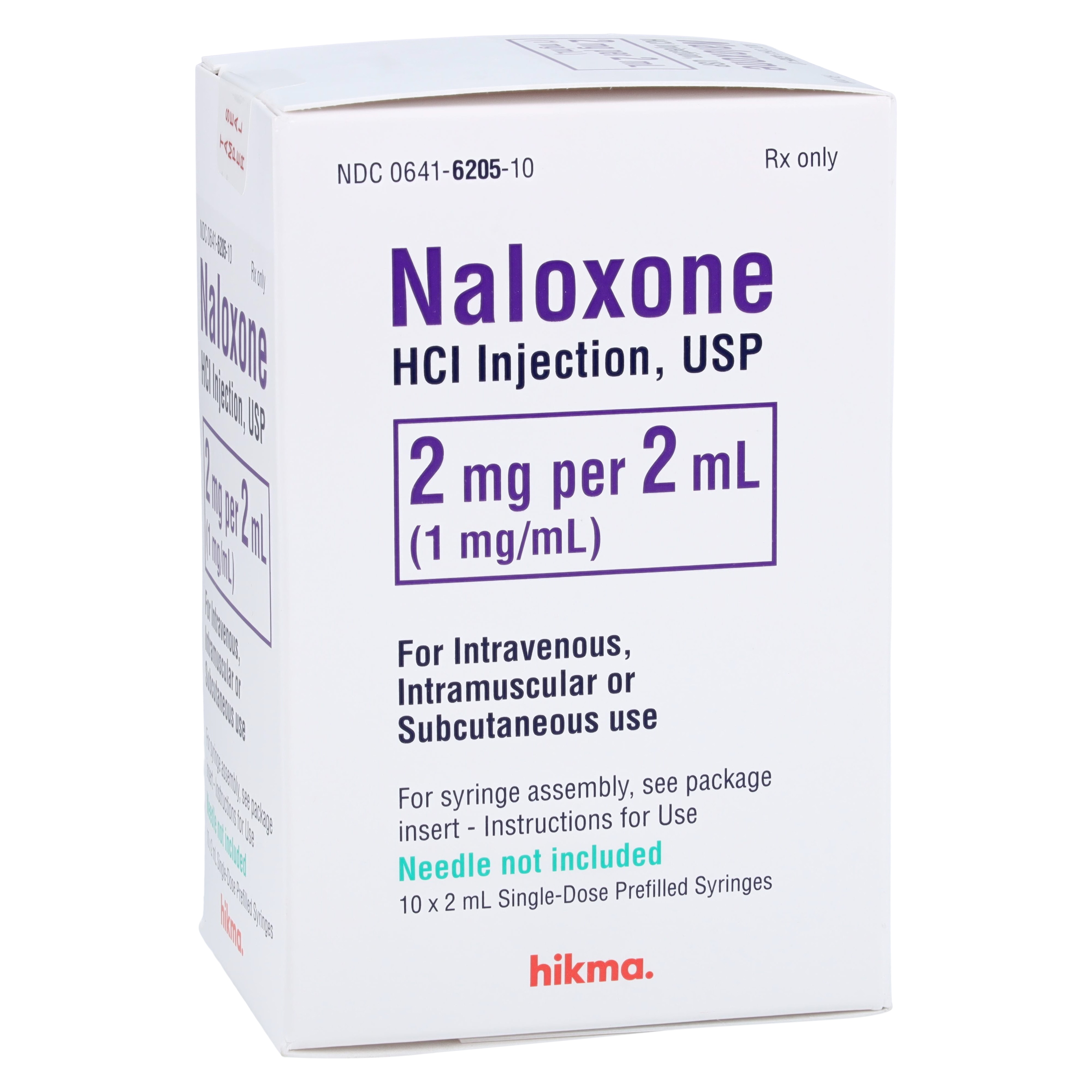 Naloxone HCl Injection 1mg/mL Prefilled Syringe 2mL 10/Package