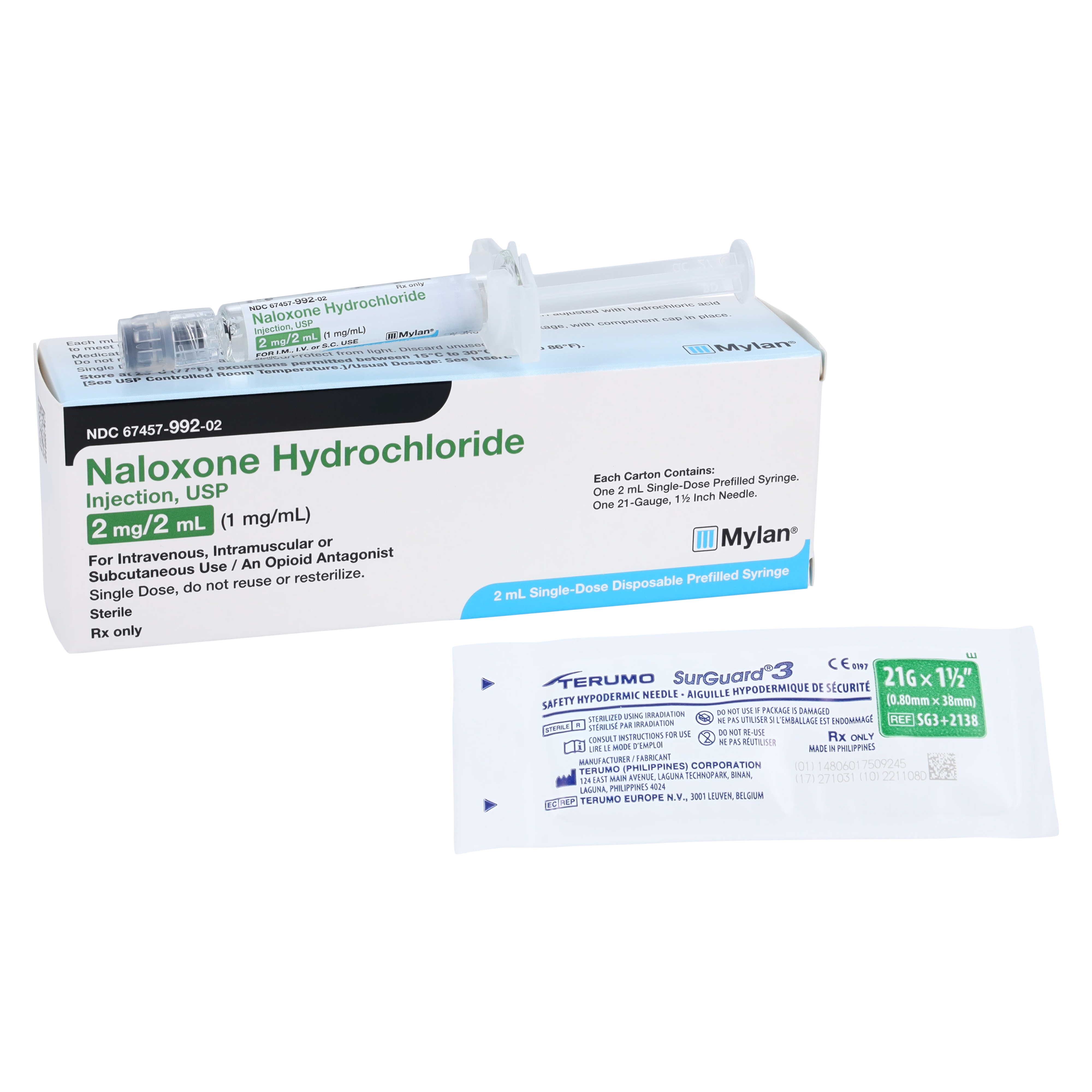 Naloxone HCl Injection 1mg/mL Prefilled Syringe 2mL Each