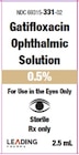 Gatifloxacin Ophthalmic Solution 0.5% Bottle 2.5mL Each