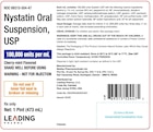 Nystatin Oral Suspension 100MU Cherry Bottle 480mL Each